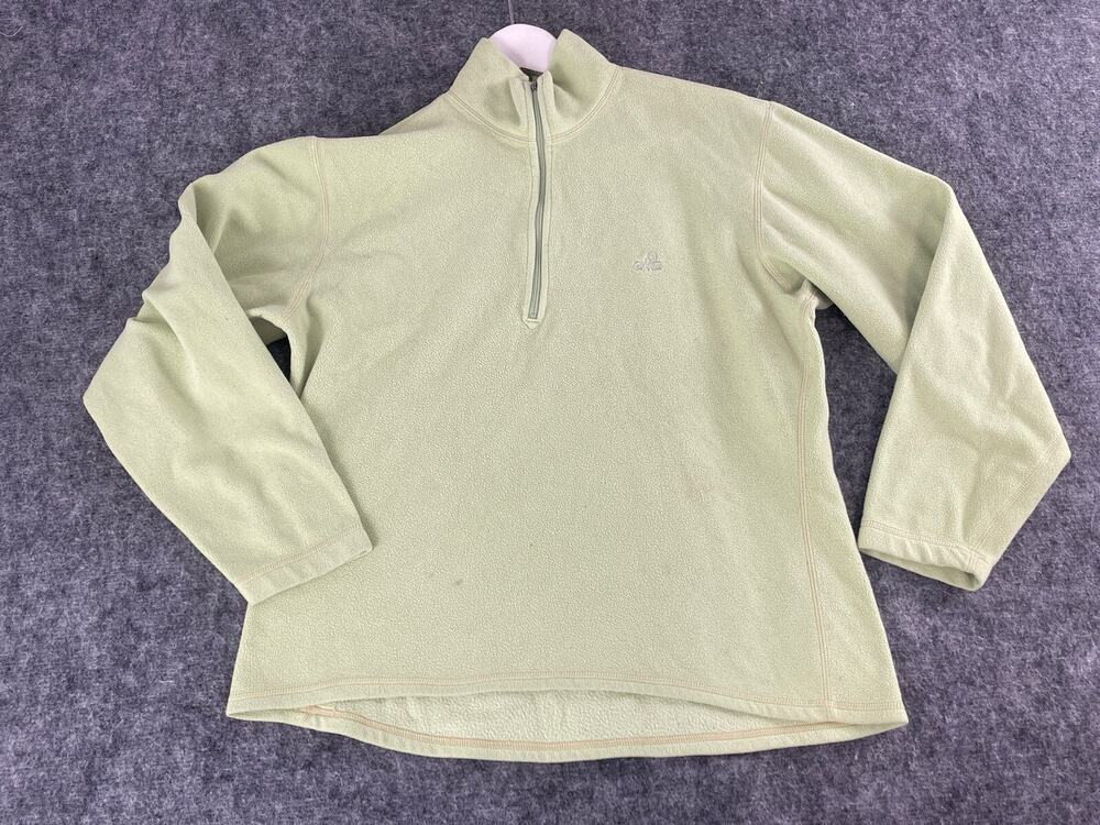 EMS Eastern Mountain Sports Sweater Womens Medium Green 1/4￼ zip Fleece N41